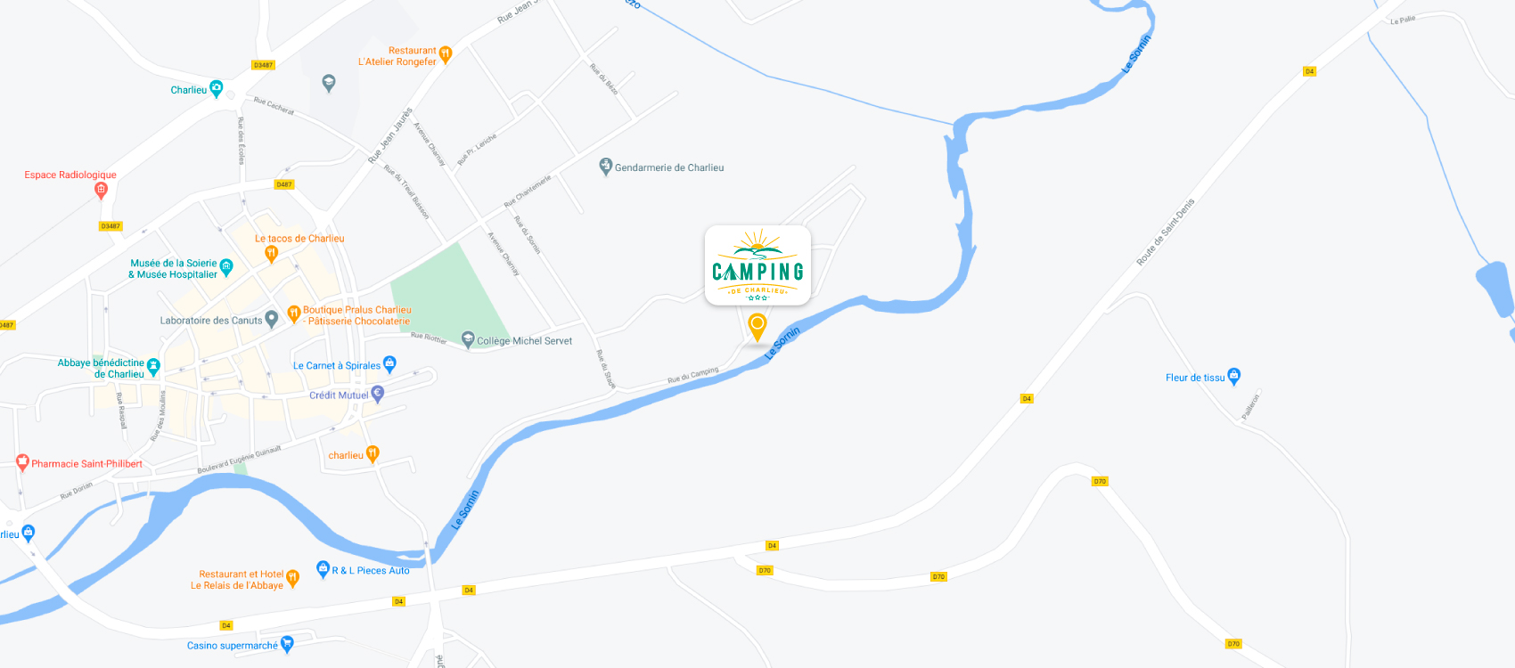 Camping de Charlieu *** - Loire - Sud Bourgogne - Carte